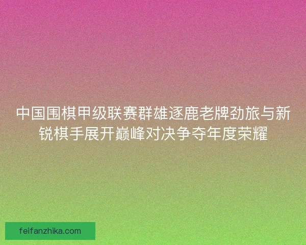 中国围棋甲级联赛群雄逐鹿老牌劲旅与新锐棋手展开巅峰对决争夺年度荣耀